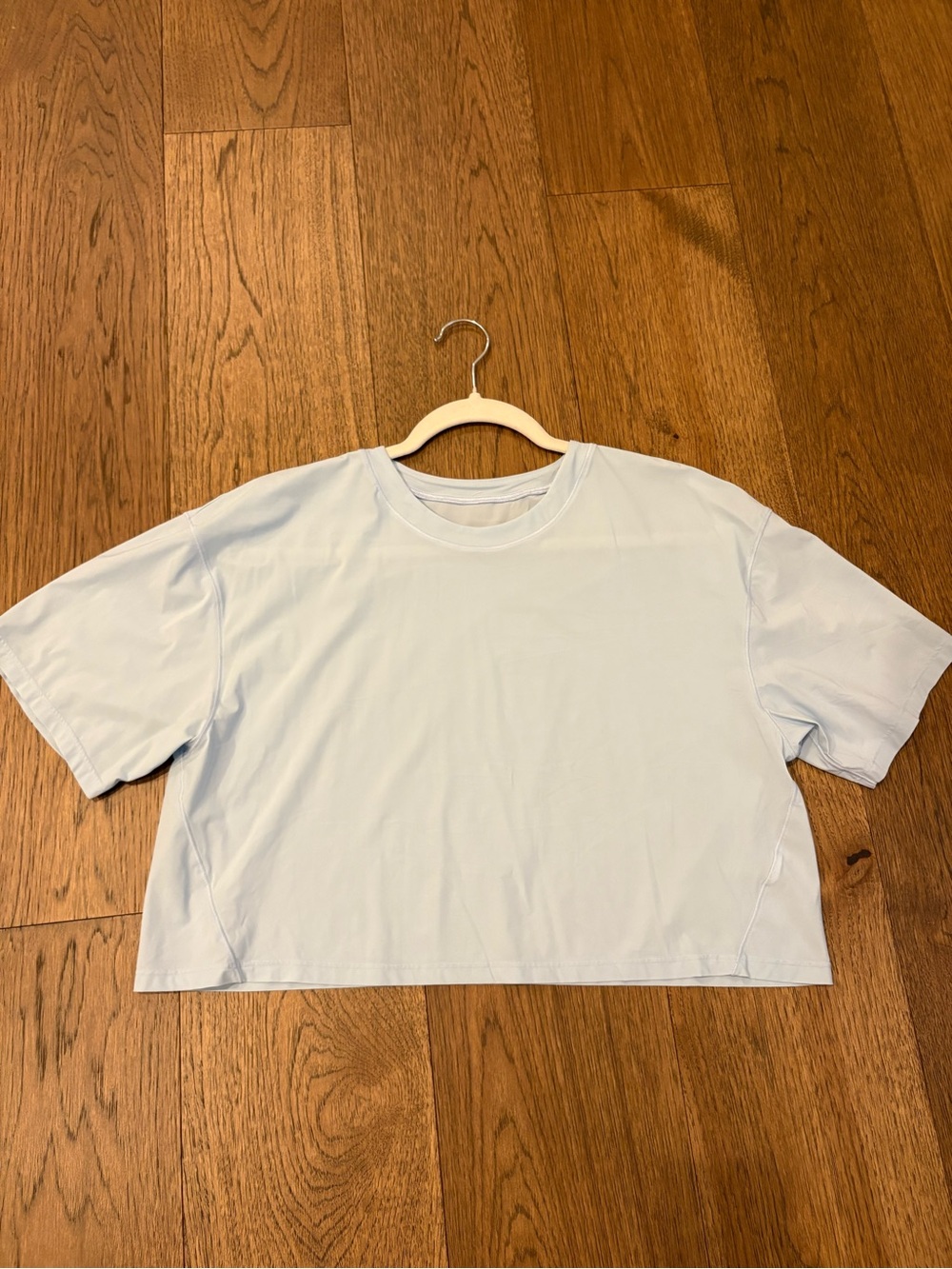 Athleta Ultimate Crop Tee in Light Blue